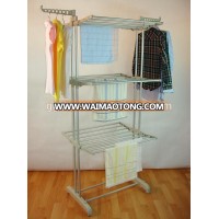 Multifunctional Metal with PVC Three Layers Laundry Drying Rack with Wheels BS-8031G