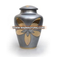 Classic Engraved Brass Funeral Urn