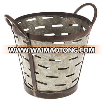 Vintage Metal Olive Bucket (Farmhouse